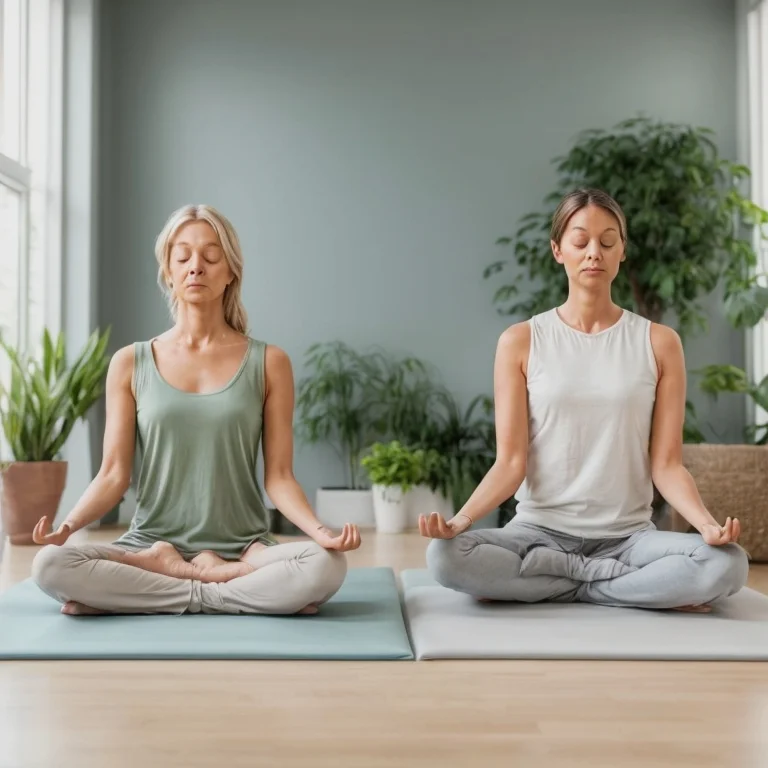 Office team engaged in a mindful breathing exercise