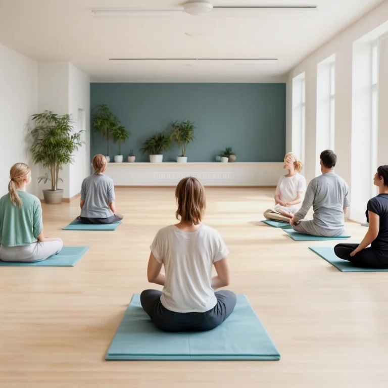 Participants practicing mindful breathing in a workshop